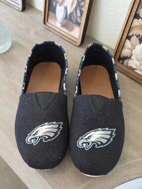 Philadelphia Eagles Black Slip-On Canvas Shoes